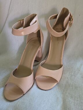 Dream Pairs Soft Pink Patent Ankle Strap Block Heels. NWOB. 8.5